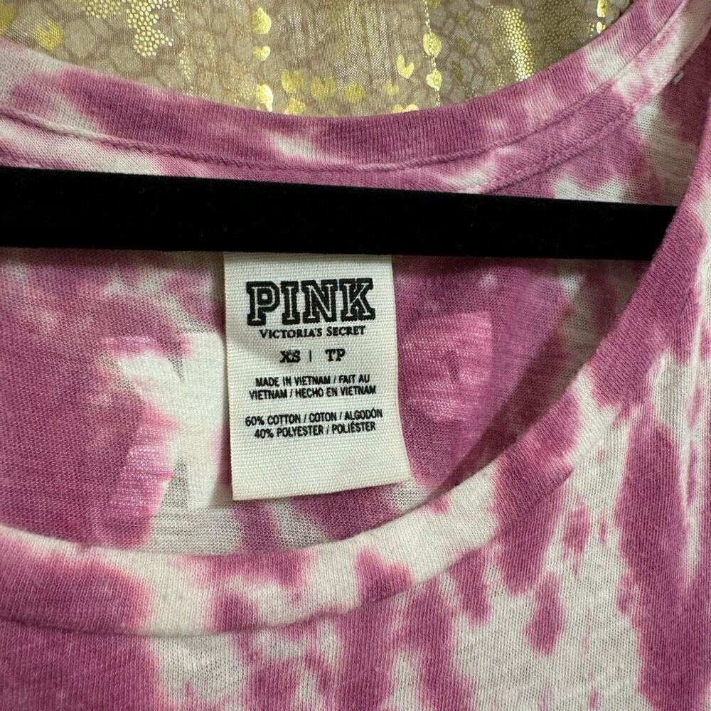 PINK Victorias Secret Pink Tie Dye Stretchy Muscle Tank Top XS - Picture 4 of 5